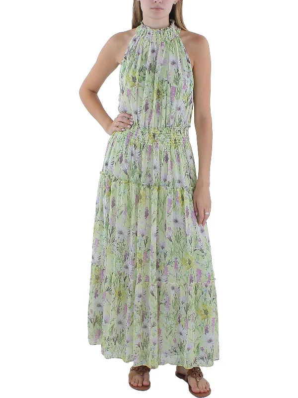 Unlock Huge Savings Now!Unlock Huge Savings Now!Womens Chiffon Smocked Maxi Dress