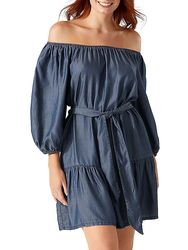 Every Deal is a Steal!Every Deal is a Steal!Womens Tie Neck Loose Mini Dress