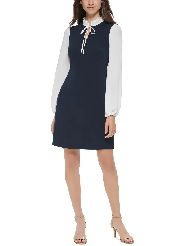 Shop Early, Save Big!Shop Early, Save Big!Womens Tie-Neck Polyester Mini Dress