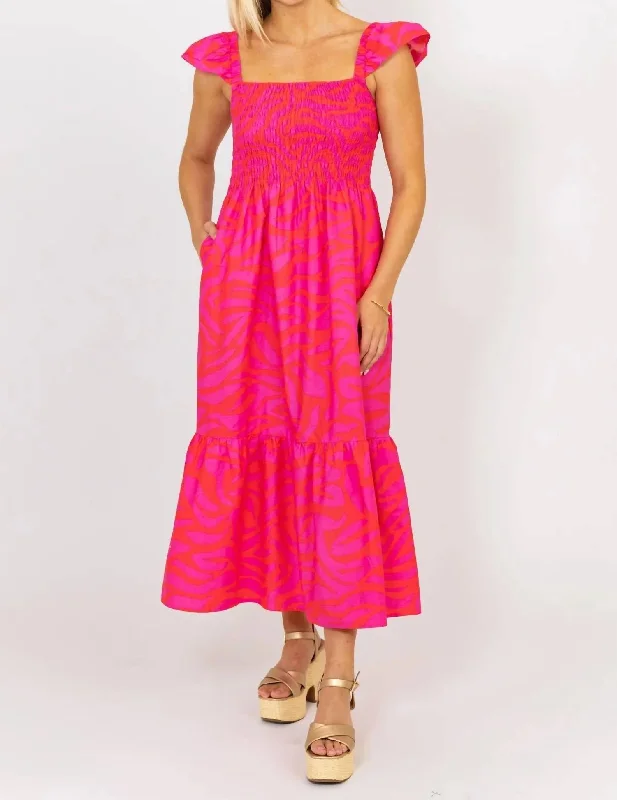 More Discounts, More Joy!More Discounts, More Joy!Zebra Maxi Dress In Pink