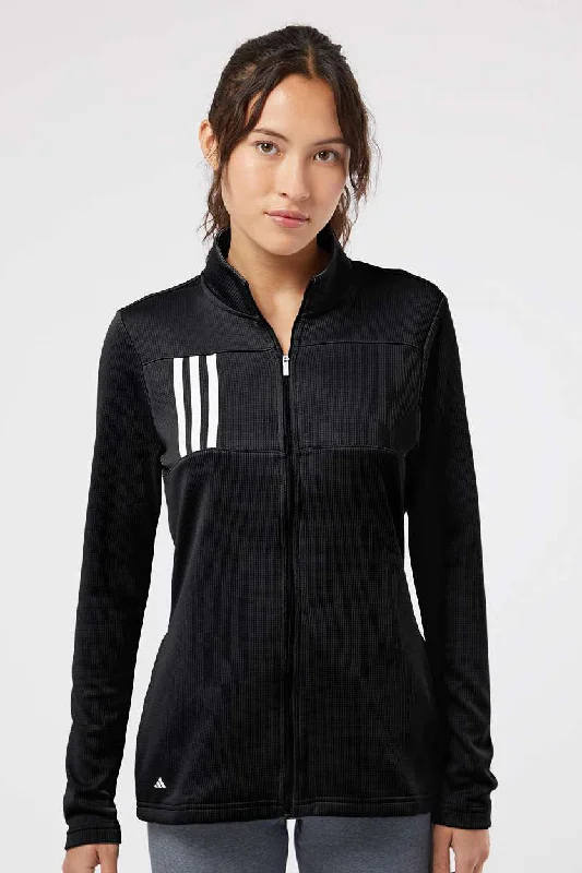 Your Discount is Waiting!Your Discount is Waiting!Adidas Womens 3 Stripes Double Knit Moisture Wicking 1/4 Zip Sweatshirt - Black