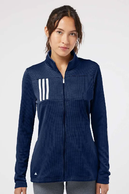 Flash Deals – Act Quickly!Flash Deals – Act Quickly!Adidas Womens 3 Stripes Double Knit Moisture Wicking 1/4 Zip Sweatshirt - Team Navy Blue/Grey