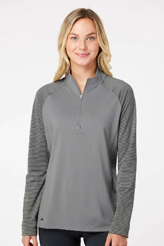 Limited-Time Price Drop!Limited-Time Price Drop!Adidas Womens Stripe Block Moisture Wicking 1/4 Zip Sweatshirt - Grey Limited-Time Price Drop!Limited-Time Price Drop!Adidas Womens Stripe Block Moisture Wicking 1/4 Zip Sweatshirt - Grey