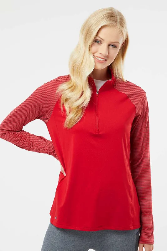The Best Offers Are Here!The Best Offers Are Here!Adidas Womens Stripe Block Moisture Wicking 1/4 Zip Sweatshirt - Team Power Red The Best Offers Are Here!The Best Offers Are Here!Adidas Womens Stripe Block Moisture Wicking 1/4 Zip Sweatshirt - Team Power Red