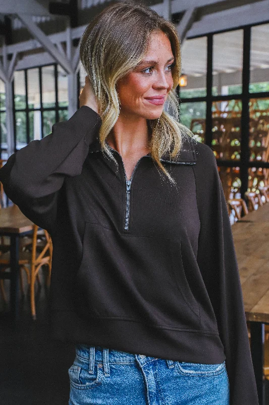 Savings You Can’t Ignore!Savings You Can’t Ignore!Belle Quarter Zip Sweatshirt, Chocolate Brown
