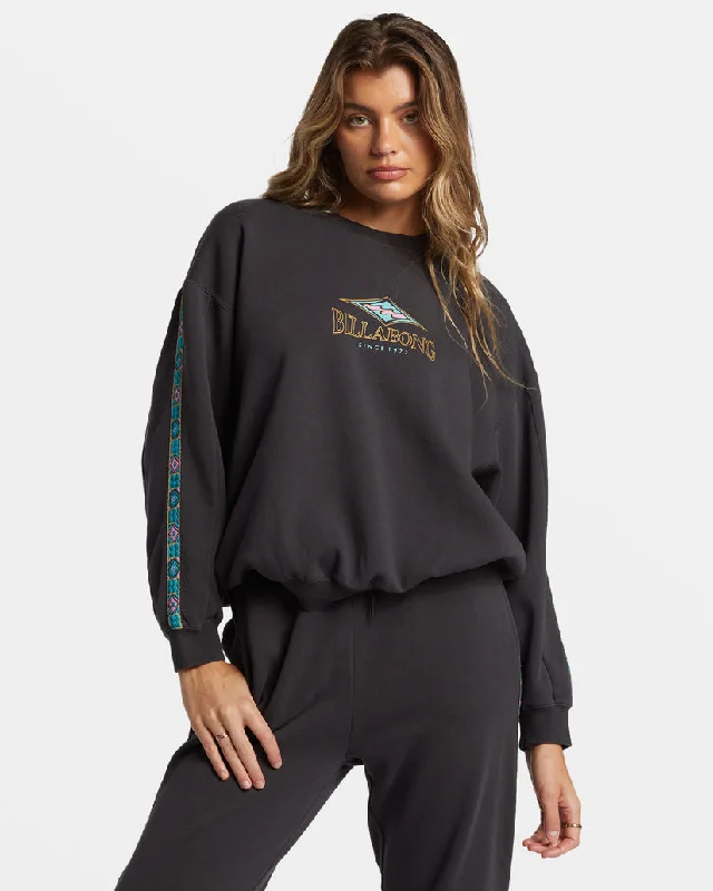 Your Chance to Save is Now!Your Chance to Save is Now!Billabong Swipe Right Kendal Crew Sweatshirt-Black Sands