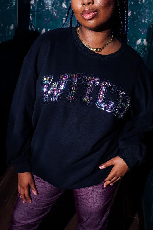 Your Shopping Wish, Our Discount Command!Your Shopping Wish, Our Discount Command!Black Jeweled 'Witch' Sweatshirt Your Shopping Wish, Our Discount Command!Your Shopping Wish, Our Discount Command!Black Jeweled 'Witch' Sweatshirt