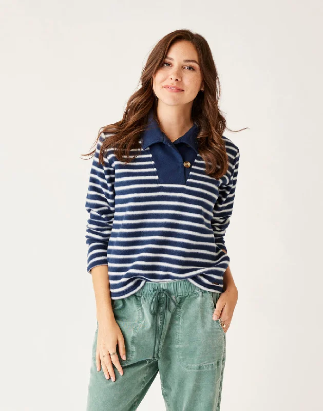 Unbeatable Prices!Unbeatable Prices!Carve Designs Clara Fleece Pullover Sweatshirt-Navy Even Stripe Unbeatable Prices!Unbeatable Prices!Carve Designs Clara Fleece Pullover Sweatshirt-Navy Even Stripe