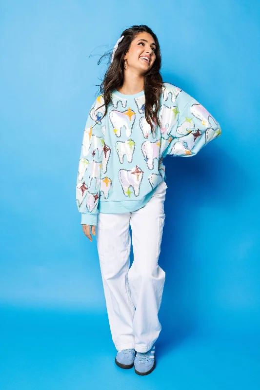 Don’t Wait – Shop Today!Don’t Wait – Shop Today!Mint Metallic Tooth Sparkle Sweatshirt