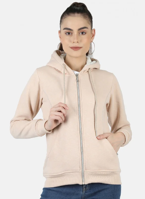 Special Offer – Act Fast!Women Beige Solid Sweatshirt
