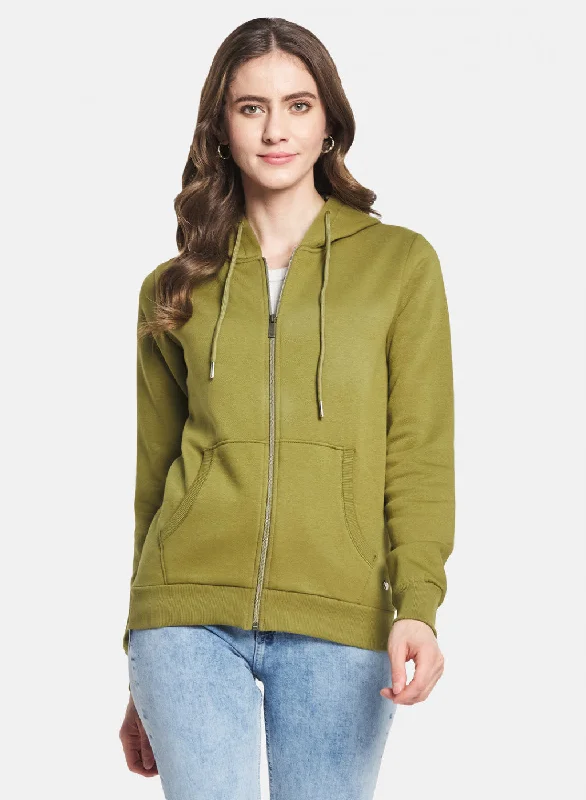 Hurry, Sale Ends Soon!Women Green Solid Sweatshirt