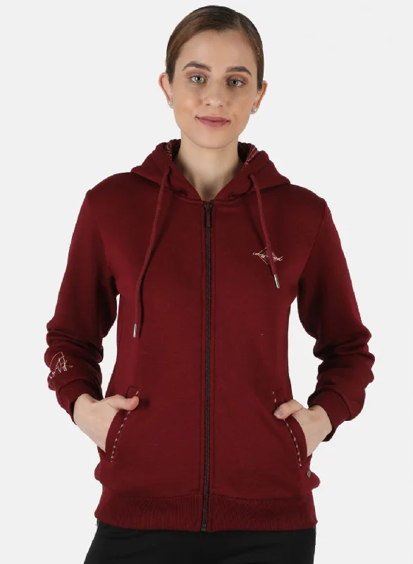 Score Big Savings Today!Women Maroon Solid Sweatshirt