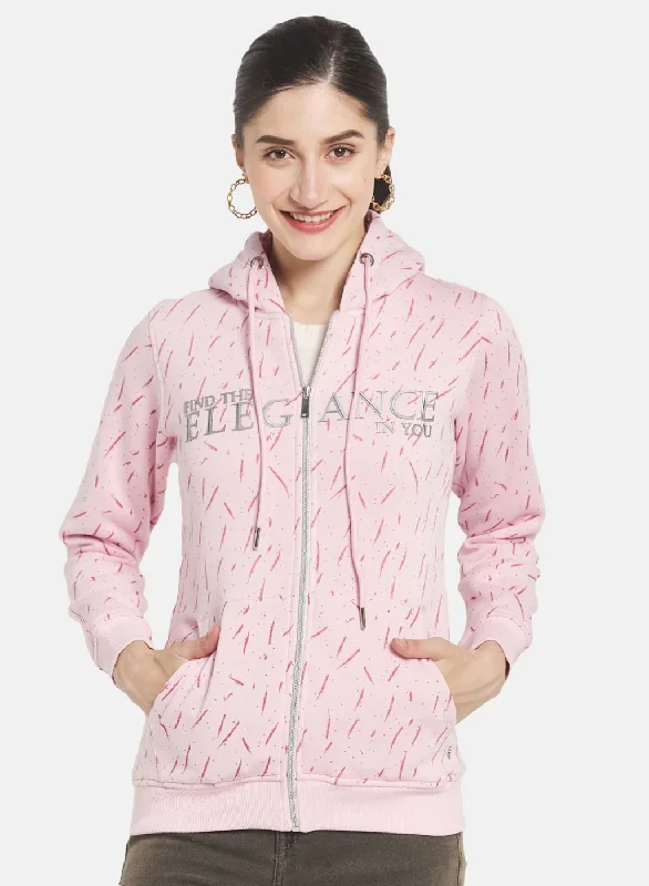 Your Shopping Wish, Our Discount Command!Women Pink Printed Sweatshirt