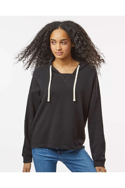 Save Money, Shop Happy!Save Money, Shop Happy!MV Sport Womens Angel Fleece Crop Hooded Sweatshirt Hoodie - Black - NEW