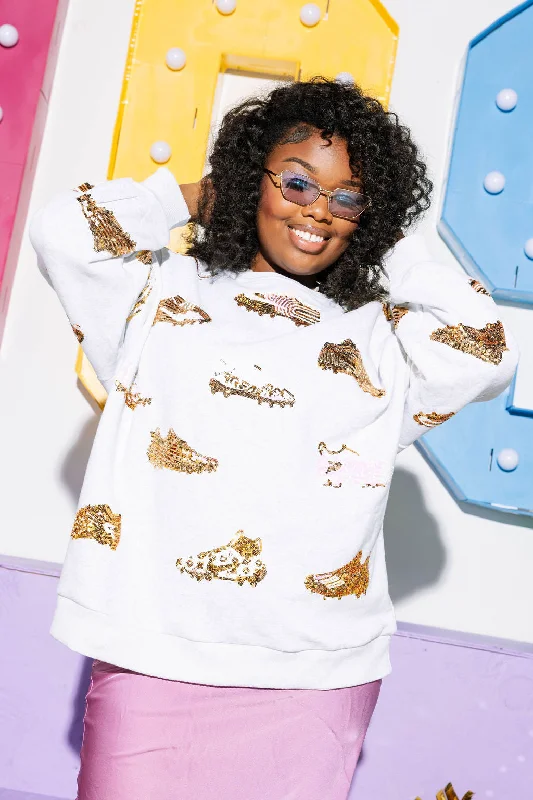 More Discounts, More Joy!More Discounts, More Joy!White & Gold Football Cleat Sweatshirt More Discounts, More Joy!More Discounts, More Joy!White & Gold Football Cleat Sweatshirt