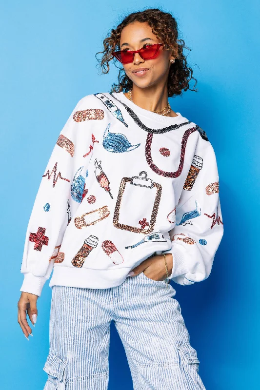 Time to Save Big!Time to Save Big!White Medical Supply Icon Sweatshirt