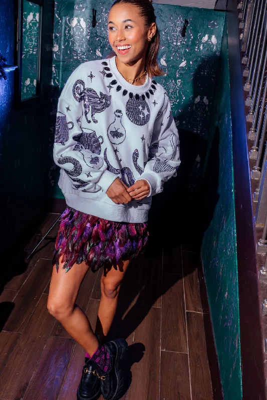 Save More Than Ever!Save More Than Ever!White & Purple Halloween Icon Sweatshirt
