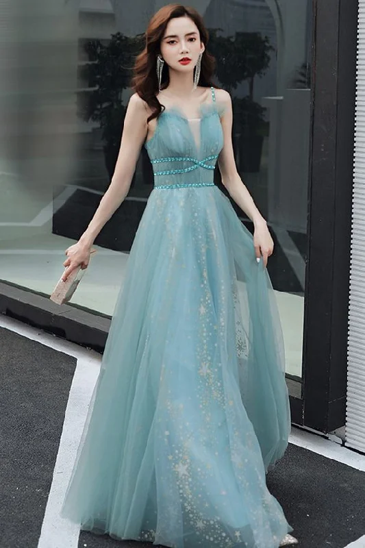 Time to Snag a Bargain!Time to Snag a Bargain!Blue Tulle Long A Line Prom Dress Evening Dress cg21871 Time to Snag a Bargain!Time to Snag a Bargain!Blue Tulle Long A Line Prom Dress Evening Dress cg21871