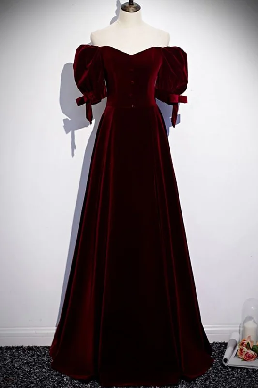 Steals and Deals Await!Steals and Deals Await!Burgundy Velvet Long A Line Prom Dress Evening Dress cg21984 Steals and Deals Await!Steals and Deals Await!Burgundy Velvet Long A Line Prom Dress Evening Dress cg21984