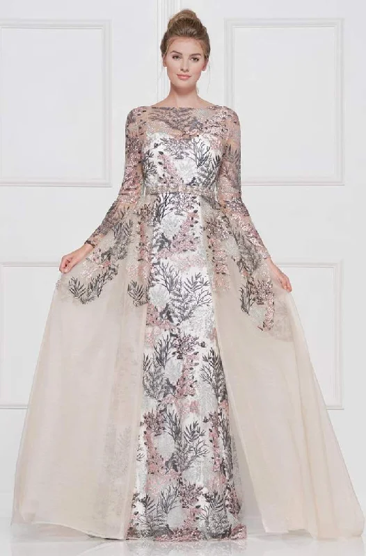 Your Dream Deal is Here!Colors Dress - Lace Sheath Long Sleeve Gown with Overskirt 1830SL