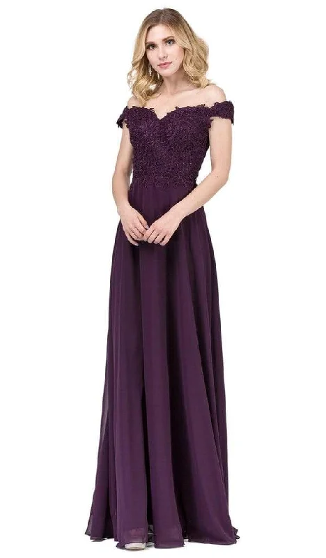 Enjoy Huge Discounts Now!Dancing Queen - Lace Appliqued Off Shoulder A-Line Gown 2492 - 1 Blush in Size XS Available