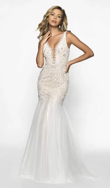 Don’t Wait – Shop Today!Don’t Wait – Shop Today!Flair Prom - Embellished Illusion Plunging Neck Tulle Trumpet Dress 19213 - 1 pc Ivory/Nude In Size 8 Available Don’t Wait – Shop Today!Don’t Wait – Shop Today!Flair Prom - Embellished Illusion Plunging Neck Tulle Trumpet Dress 19213 - 1 pc Ivory/Nude In Size 8 Available