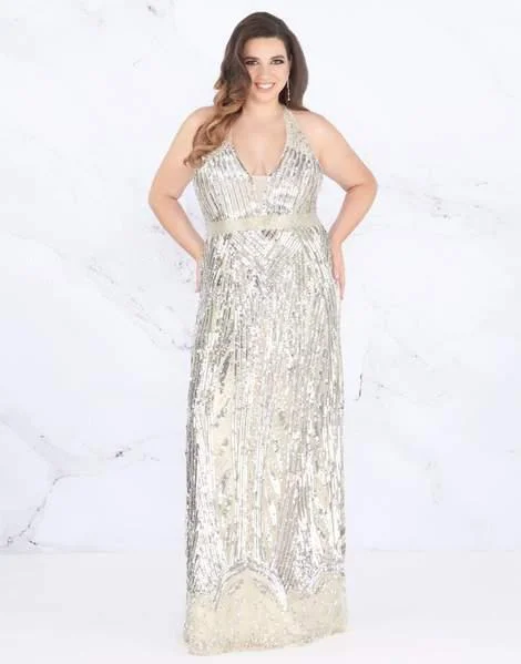Huge Savings – Act Now!Huge Savings – Act Now!Mac Duggal Fabulouss - Embellished Deep Halter V-neck Dress 4846F - 1 pc Silver/Nude In Size 16W Available Huge Savings – Act Now!Huge Savings – Act Now!Mac Duggal Fabulouss - Embellished Deep Halter V-neck Dress 4846F - 1 pc Silver/Nude In Size 16W Available