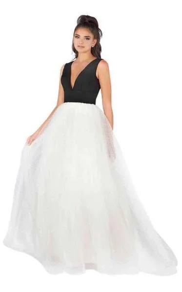 Limited-Time Price Drop!Limited-Time Price Drop!Mac Duggal - Sleeveless Jersey Swiss Dot Skirt Gown 66738L - 1 pc Black/White In Size 12 Available Limited-Time Price Drop!Limited-Time Price Drop!Mac Duggal - Sleeveless Jersey Swiss Dot Skirt Gown 66738L - 1 pc Black/White In Size 12 Available