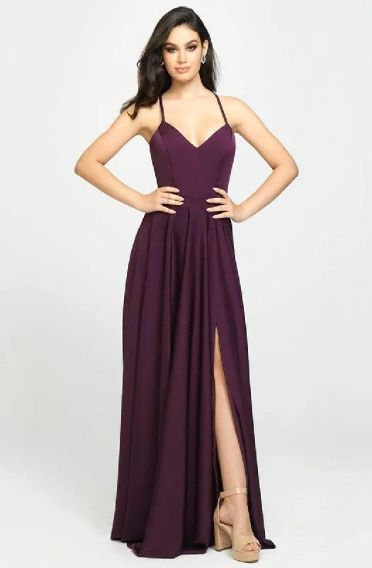 Limited Edition, Limited Price!Limited Edition, Limited Price!Madison James - V-Neck Sleeveless Stretch Satin A-Line Gown 19-178 - 1 pc Purple In Size 24 Available Limited Edition, Limited Price!Limited Edition, Limited Price!Madison James - V-Neck Sleeveless Stretch Satin A-Line Gown 19-178 - 1 pc Purple In Size 24 Available