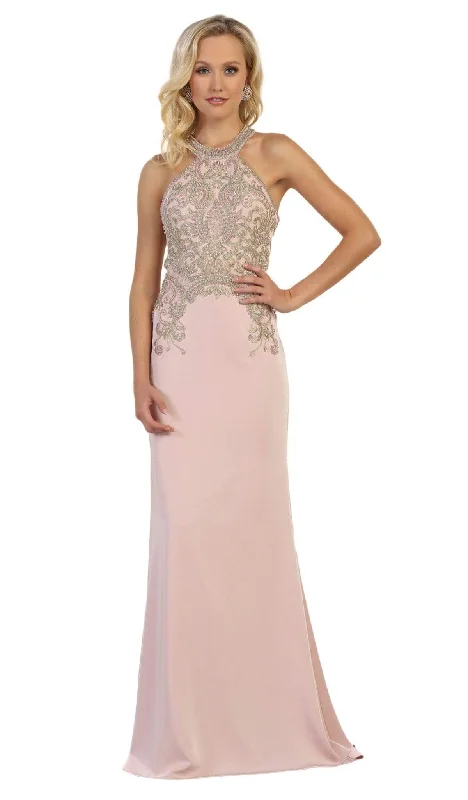 Buy One, Get One Free!Buy One, Get One Free!May Queen - Gilded Halter Neck Trumpet Dress MQ1538 - 1 pc Blush In Size 2 Available Buy One, Get One Free!Buy One, Get One Free!May Queen - Gilded Halter Neck Trumpet Dress MQ1538 - 1 pc Blush In Size 2 Available