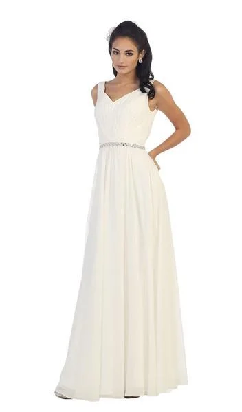 Stock Up and Save!Stock Up and Save!May Queen - MQ1400 Jeweled V-Neck Chiffon A-Line Evening Dress - 1 pc Emerald Gr In Size 8 Available Stock Up and Save!Stock Up and Save!May Queen - MQ1400 Jeweled V-Neck Chiffon A-Line Evening Dress - 1 pc Emerald Gr In Size 8 Available