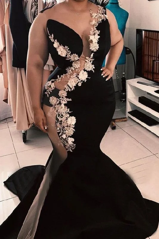 Flash Deals – Act Quickly!Flash Deals – Act Quickly!Mermaid Plus Size Black Prom Dresses with Appliques cg21880 Flash Deals – Act Quickly!Flash Deals – Act Quickly!Mermaid Plus Size Black Prom Dresses with Appliques cg21880