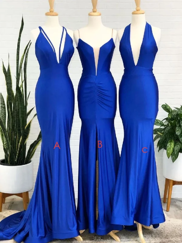Snag the Best Prices Now!Snag the Best Prices Now!Simple Royal blue v neck mermaid long prom dress blue evening dress    cg21867