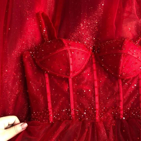 Unlock Huge Savings Now!Unlock Huge Savings Now!Stunning Red A-line Tulle Long Prom Dress with Straps cg21926 Unlock Huge Savings Now!Unlock Huge Savings Now!Stunning Red A-line Tulle Long Prom Dress with Straps cg21926