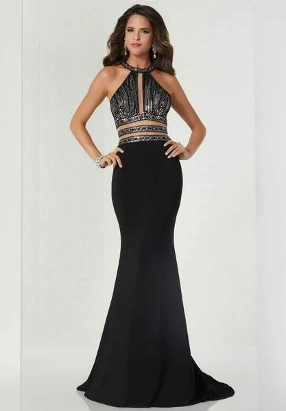 Your Chance to Save is Now!Your Chance to Save is Now!Tiffany Designs - Beaded Halter Jersey Sheath Dress 46144 - 1 pc Black In Size 6 Available Your Chance to Save is Now!Your Chance to Save is Now!Tiffany Designs - Beaded Halter Jersey Sheath Dress 46144 - 1 pc Black In Size 6 Available