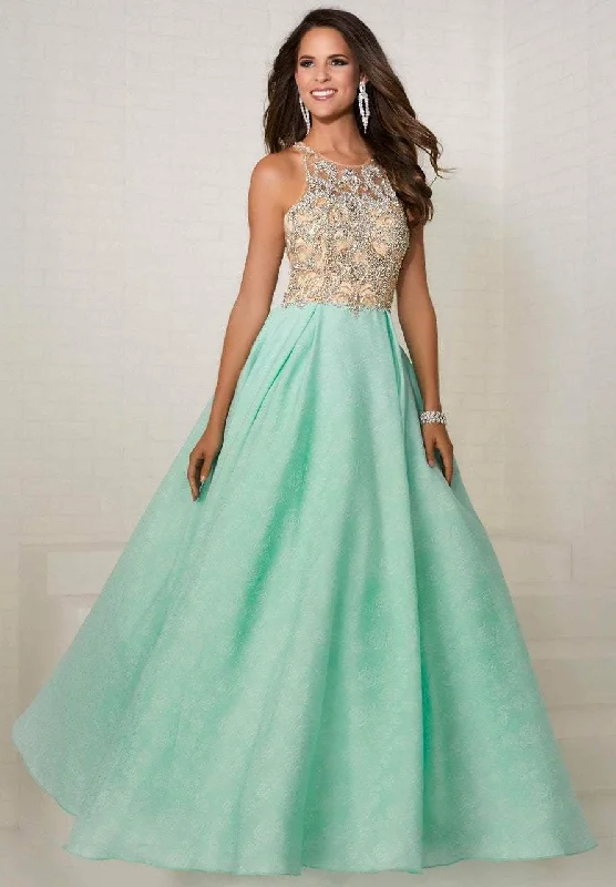 Buy More, Save More!Buy More, Save More!Tiffany Designs - Jeweled Illusion Halter Brocade Ballgown 16289 - 1 pc Nude/Aqua In Size 4 Available Buy More, Save More!Buy More, Save More!Tiffany Designs - Jeweled Illusion Halter Brocade Ballgown 16289 - 1 pc Nude/Aqua In Size 4 Available