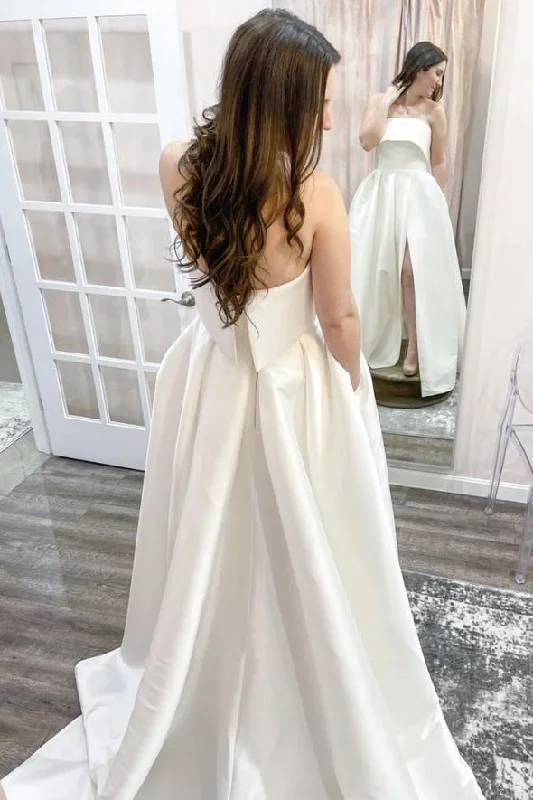Lowest Prices Guaranteed!Lowest Prices Guaranteed!White satin long A line prom dress white evening dress cg21915 Lowest Prices Guaranteed!Lowest Prices Guaranteed!White satin long A line prom dress white evening dress cg21915