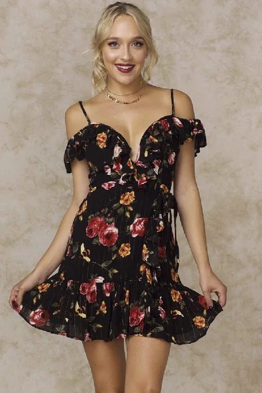 Limited Edition, Limited Price!Limited Edition, Limited Price!Amindi Ruffled Off the Shoulder Dress Black Limited Edition, Limited Price!Limited Edition, Limited Price!Amindi Ruffled Off the Shoulder Dress Black
