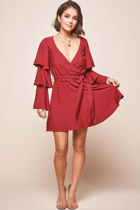 Flash Deals – Act Quickly!Flash Deals – Act Quickly!Bellini Tiered Ruffle Sleeve Dress Wine Flash Deals – Act Quickly!Flash Deals – Act Quickly!Bellini Tiered Ruffle Sleeve Dress Wine