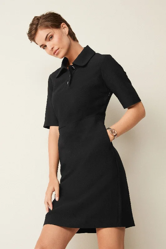 Best Deals Just for You!Black Button Down Smart Dress