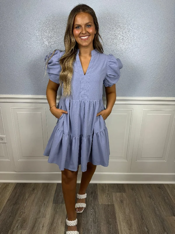 Save More with Every Purchase!Save More with Every Purchase!Blue puff sleeve dress Save More with Every Purchase!Save More with Every Purchase!Blue puff sleeve dress