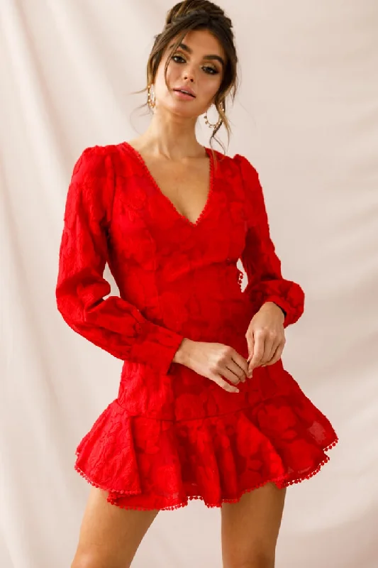 Your Wallet Will Thank You!Your Wallet Will Thank You!Camellia Open Back Cuff Sleeve Dress Red Your Wallet Will Thank You!Your Wallet Will Thank You!Camellia Open Back Cuff Sleeve Dress Red