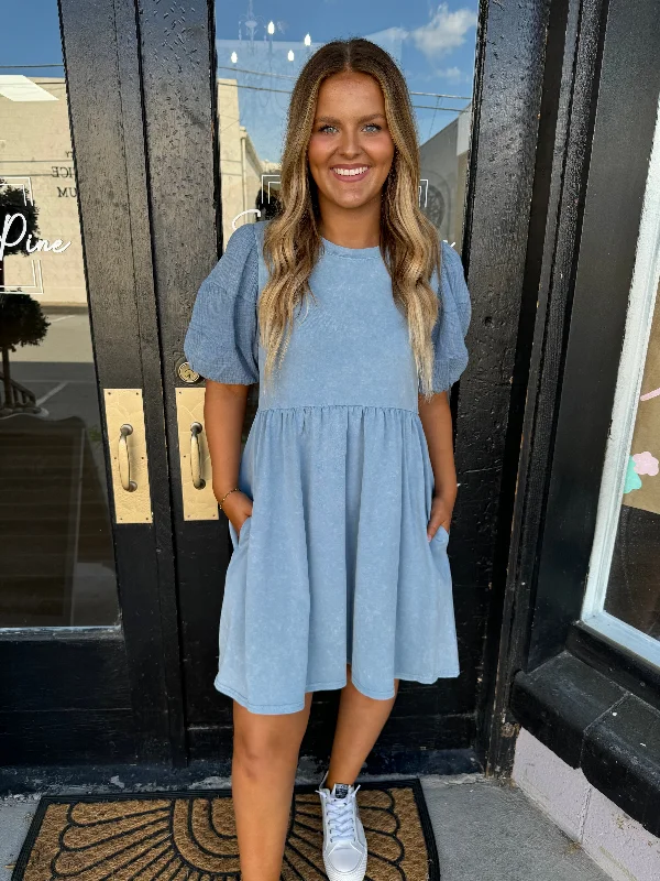Your Shopping Spree Starts Here!Denim acid wash dress