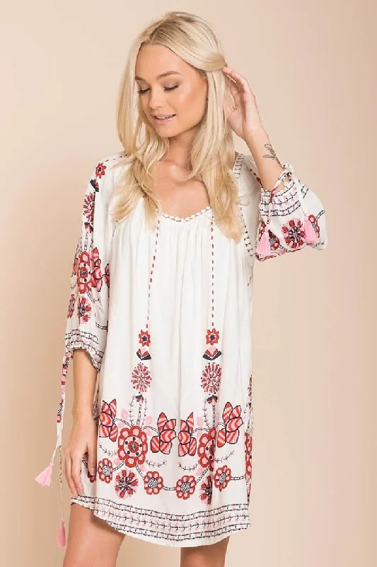 Amazing Prices You Can’t Resist!Amazing Prices You Can’t Resist!Ellis Floral Day Dress White / Red Amazing Prices You Can’t Resist!Amazing Prices You Can’t Resist!Ellis Floral Day Dress White / Red