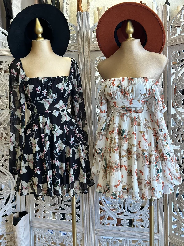 Special Discounts Inside!Special Discounts Inside!Long Sleeve Off Shoulder Ribbon Back Floral Dress- Not Stretchy Special Discounts Inside!Special Discounts Inside!Long Sleeve Off Shoulder Ribbon Back Floral Dress- Not Stretchy