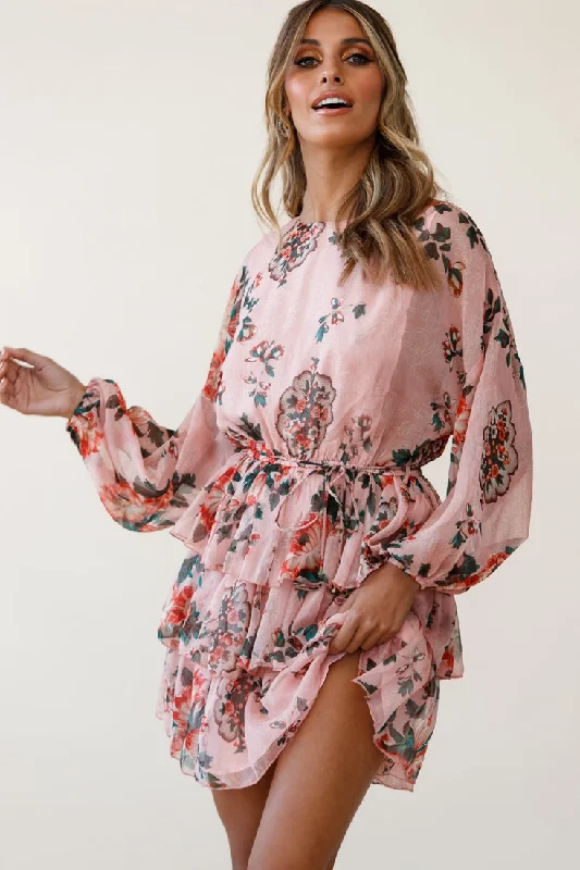 Get the Best for Less!Get the Best for Less!Odessa Long Sleeve Layered Ruffle Dress Floral Print Pink Get the Best for Less!Get the Best for Less!Odessa Long Sleeve Layered Ruffle Dress Floral Print Pink