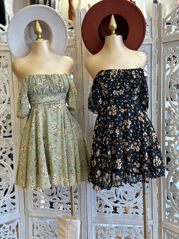 Time to Save Big!Time to Save Big!Off Shoulder Ribbon Back Floral Dress- Not Stretchy Time to Save Big!Time to Save Big!Off Shoulder Ribbon Back Floral Dress- Not Stretchy