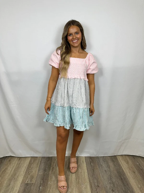Best Price of the Season!Best Price of the Season!Pink, grey, jade seersucker dress Best Price of the Season!Best Price of the Season!Pink, grey, jade seersucker dress