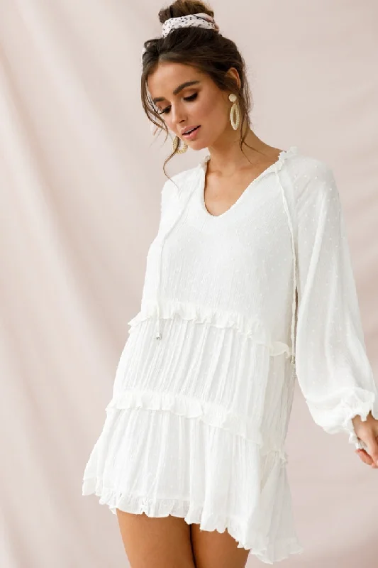 Act Fast – Limited Time Savings!Act Fast – Limited Time Savings!Pollyanna Tiered Swing Dress White Act Fast – Limited Time Savings!Act Fast – Limited Time Savings!Pollyanna Tiered Swing Dress White