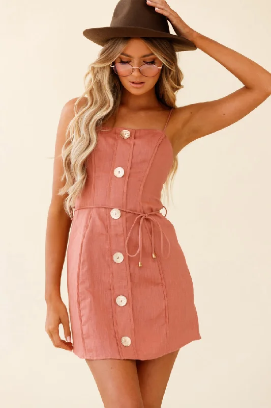 Shop Today, Save Tomorrow!Shop Today, Save Tomorrow!Sacramento Faux Placket Button Detail Dress Rose Shop Today, Save Tomorrow!Shop Today, Save Tomorrow!Sacramento Faux Placket Button Detail Dress Rose